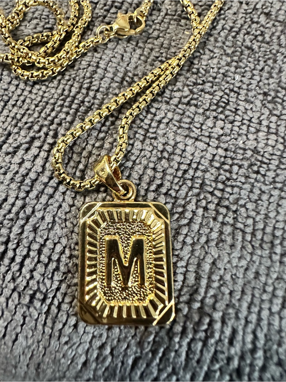 Gold 'M' Initial Pendant Necklace for Women - Classic Gold Tone